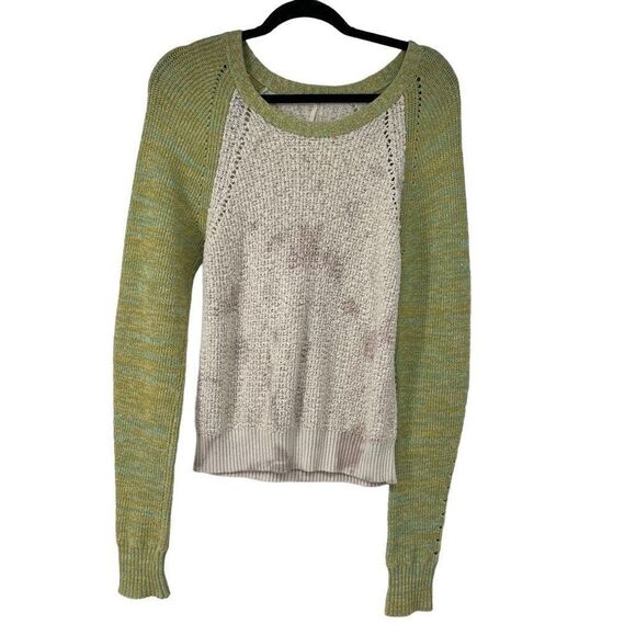 Free People‎ Dew Drop Green Pullover Raglan Sleeves Sweater - Picture 1 of 8